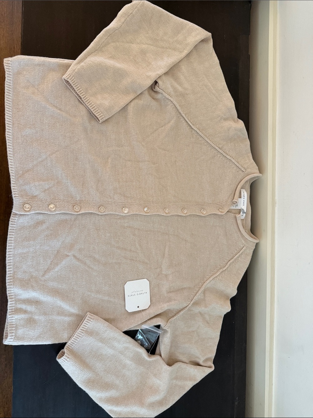 New with tags ALTAR’D STATE Oat colored Cardigan Sweater size Small